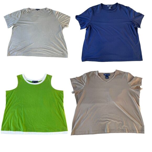 Susan Graver & Hammerie Tops Women Sz. 2X Lot of 4 Granny Core Silk Plus Size - Picture 1 of 13